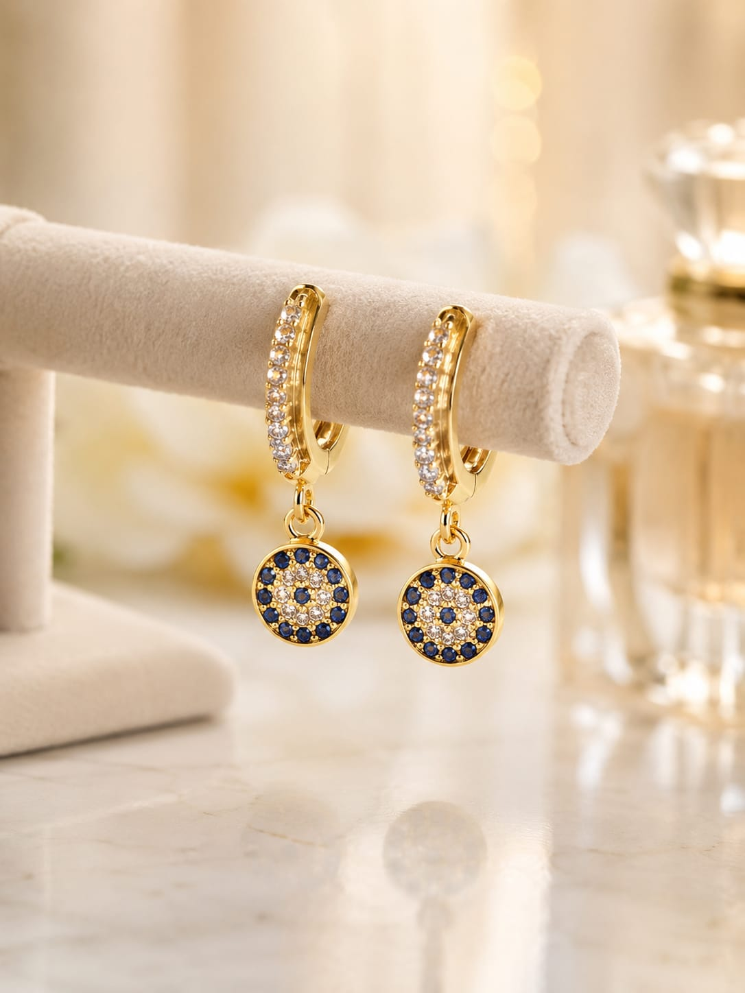 The Ziva Huggies — Sapphire Concentric Nazar