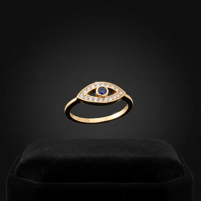 Evil Eye CZ Ring — 14k gold plated showcase