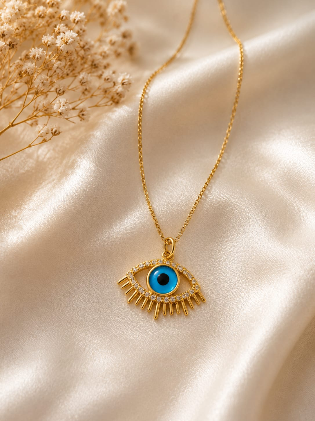 The Samiya Necklace — Turquoise Pavé Talisman