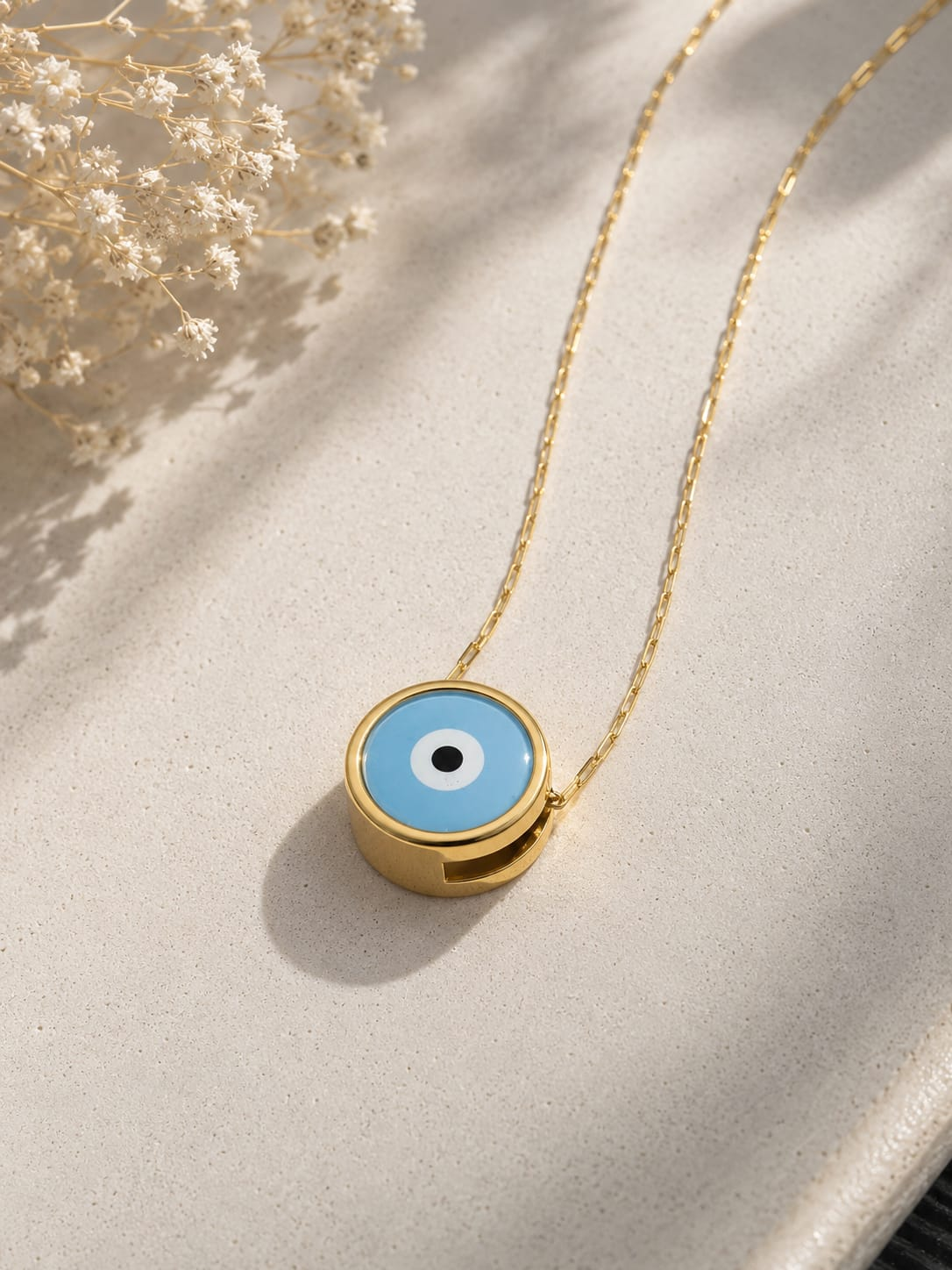 Turquoise Evil Eye Gold Necklace
