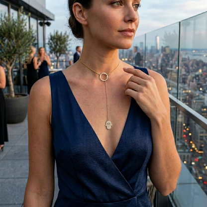 Hamsa Lariat Necklace
