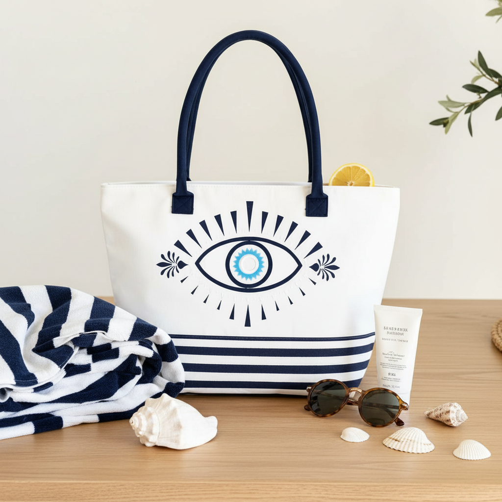 The Mara Bag coastal lifestyle flat lay with accessories