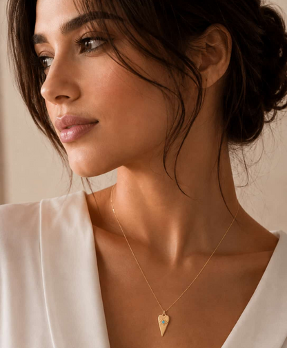 The Calla Heart Necklace — Gold Filled Evil Eye Heart Pendant