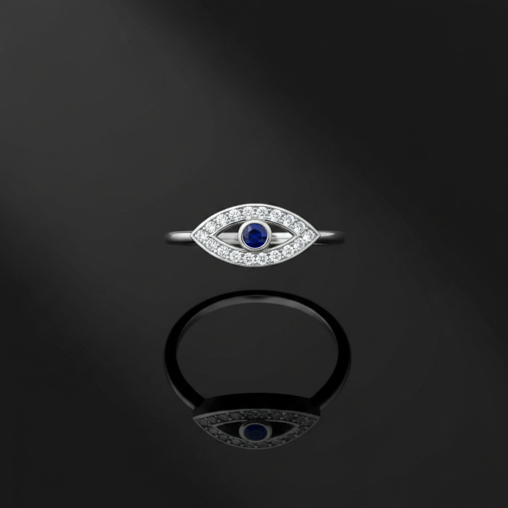 Evil Eye CZ Ring — silver showcase