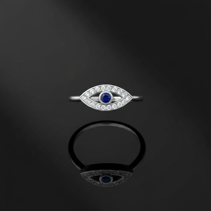 Evil Eye CZ Ring — silver showcase