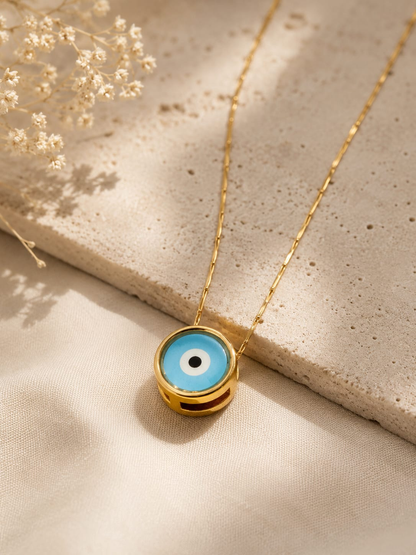 Turquoise Evil Eye Gold Necklace